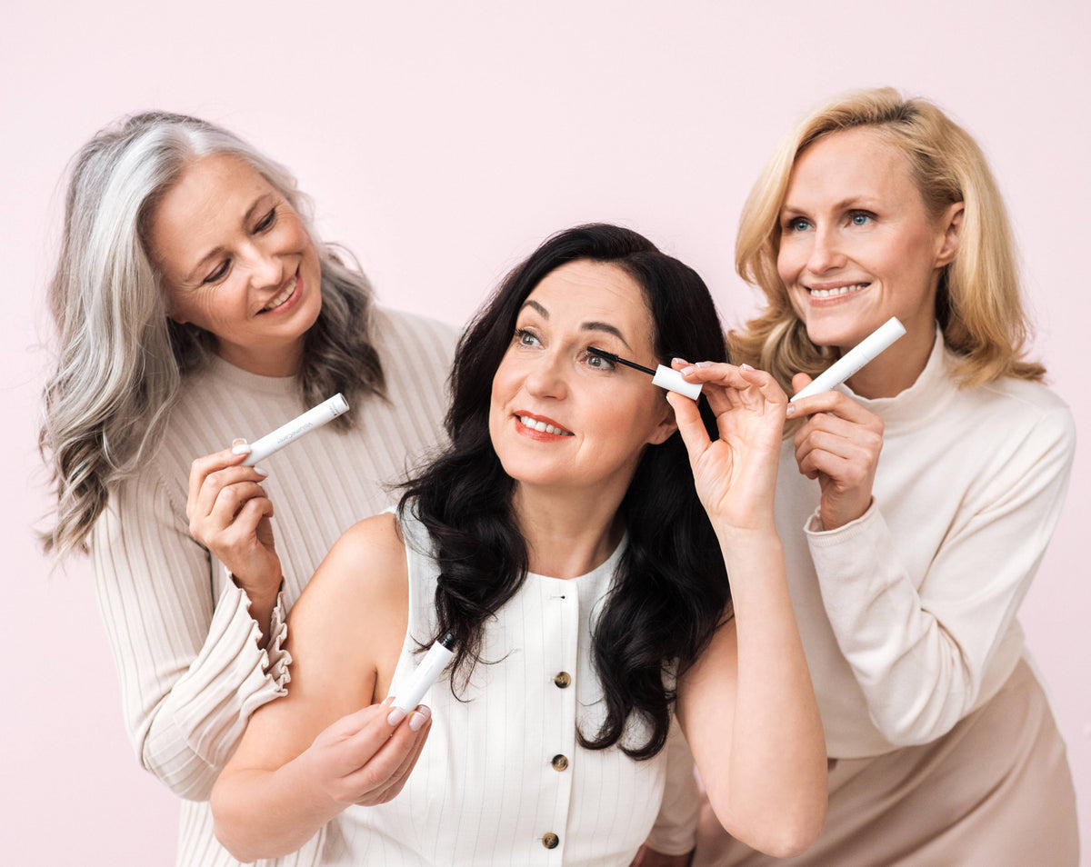 Women over 40 wearing VolumeCare+ Mascara