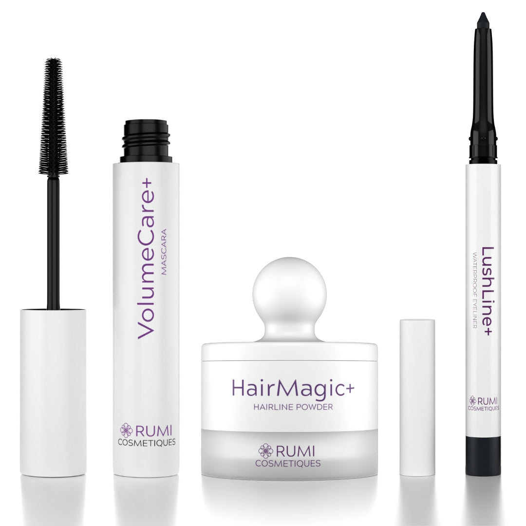 Mascara + Eyeliner + Hairline Powder